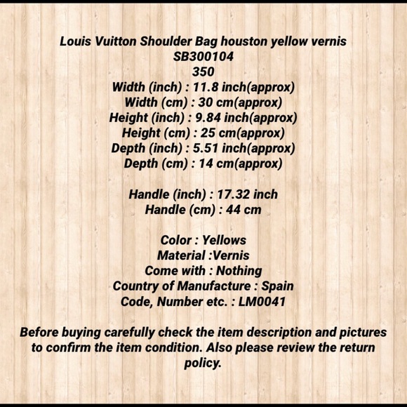 Louis Vuitton shoulder bag Houston  vernis yellow - Picture 13 of 13